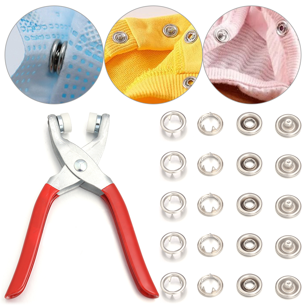 Snap Fastener Setter - 50 наборов металлических кнопок-защелок из нержавеющей