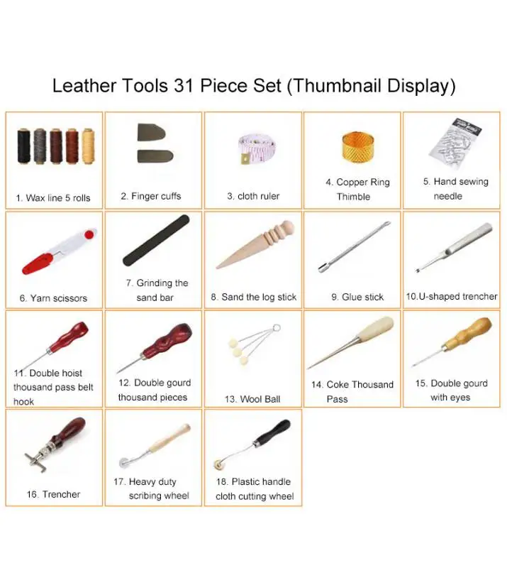 Leatherwork Hand Sewing Needles - Профессиональный набор инструментов для шитья кожи,
