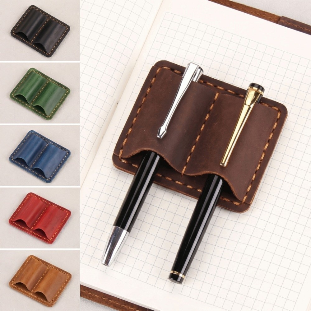 Leather Work Notebook - Двойной винтажный кожаный держатель для ручек,
